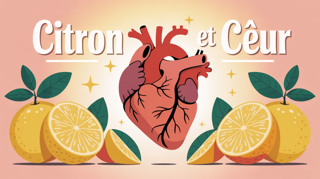 citron dangereux pour le cœur cœur stylisé et quartier de citron