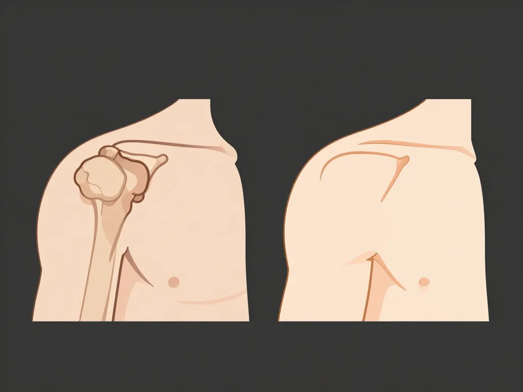 diagramme comparaison clavicule courte anatomie épaule