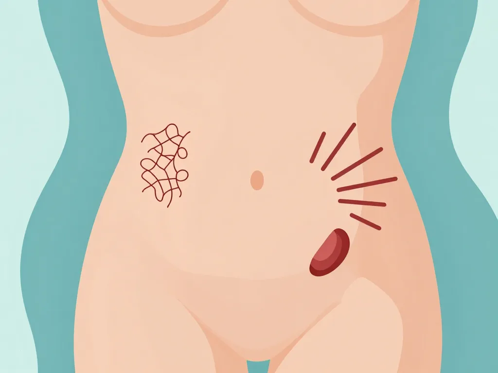 Illustration douleur nombril 1 mois après coelioscopie causes persistantes