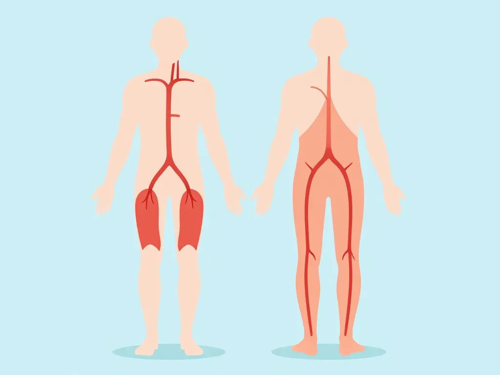 Schéma différence douleurs cruralgiques et sciatique
