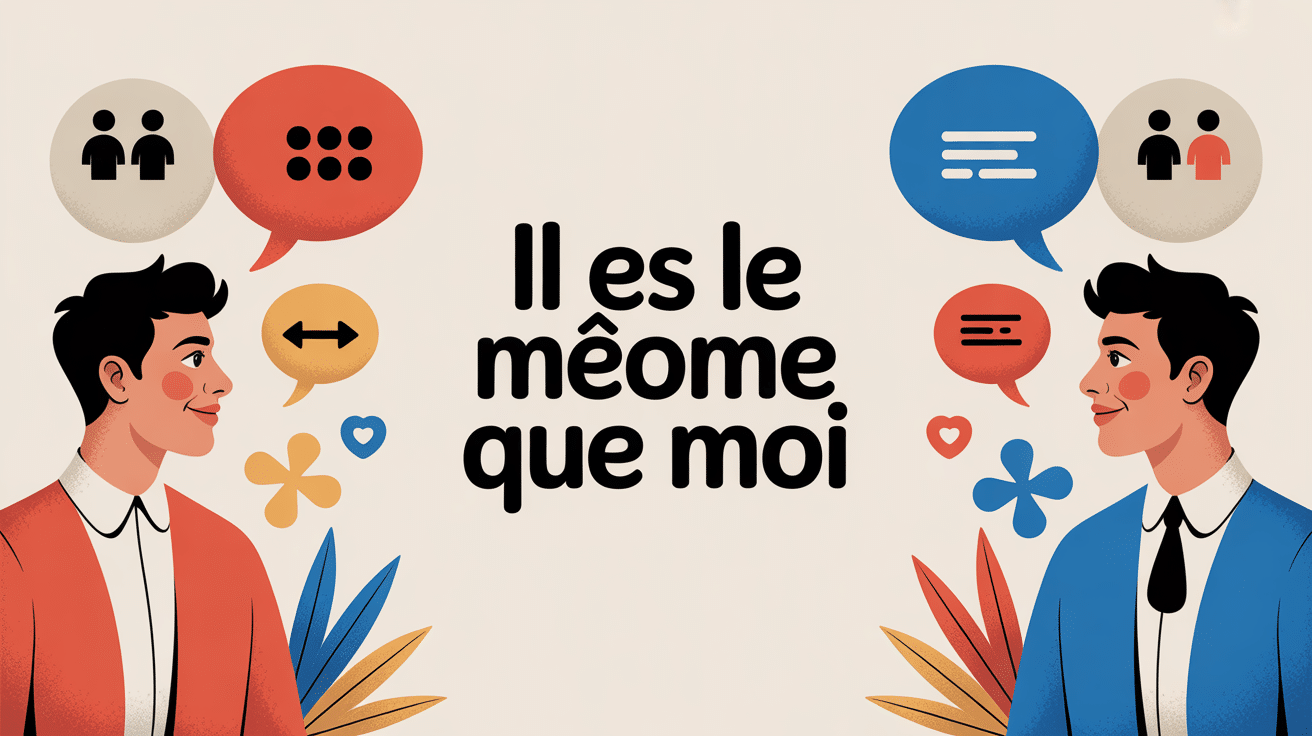 Illustration du thème il est le même que moi en français