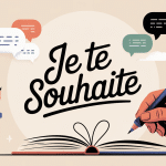 illustration sur le thème je te souhaites ou souhaite, main tenant un stylo, bulles de dialogue