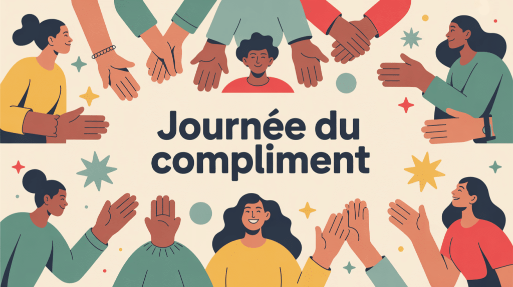 Illustration journée du compliment ambiance chaleureuse