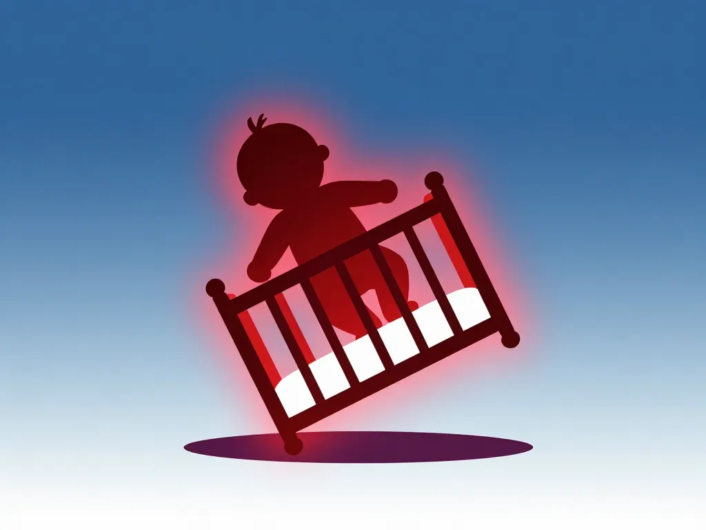lit incliné danger bébé suffocation illustration
