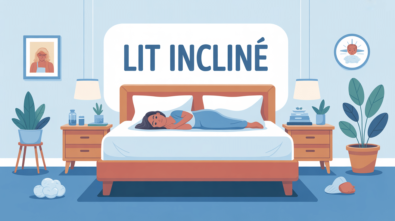 illustration lit incliné danger et sécurité du sommeil