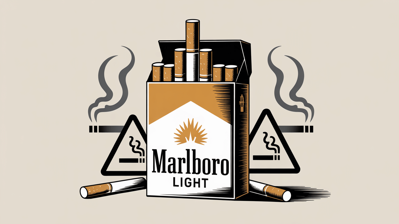 Illustration paquet marlboro light composition avertissement
