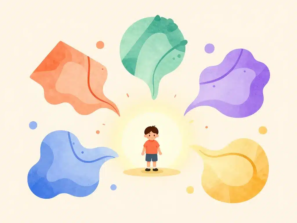 Schéma symbolique des 5 blessures de l'âme enfant