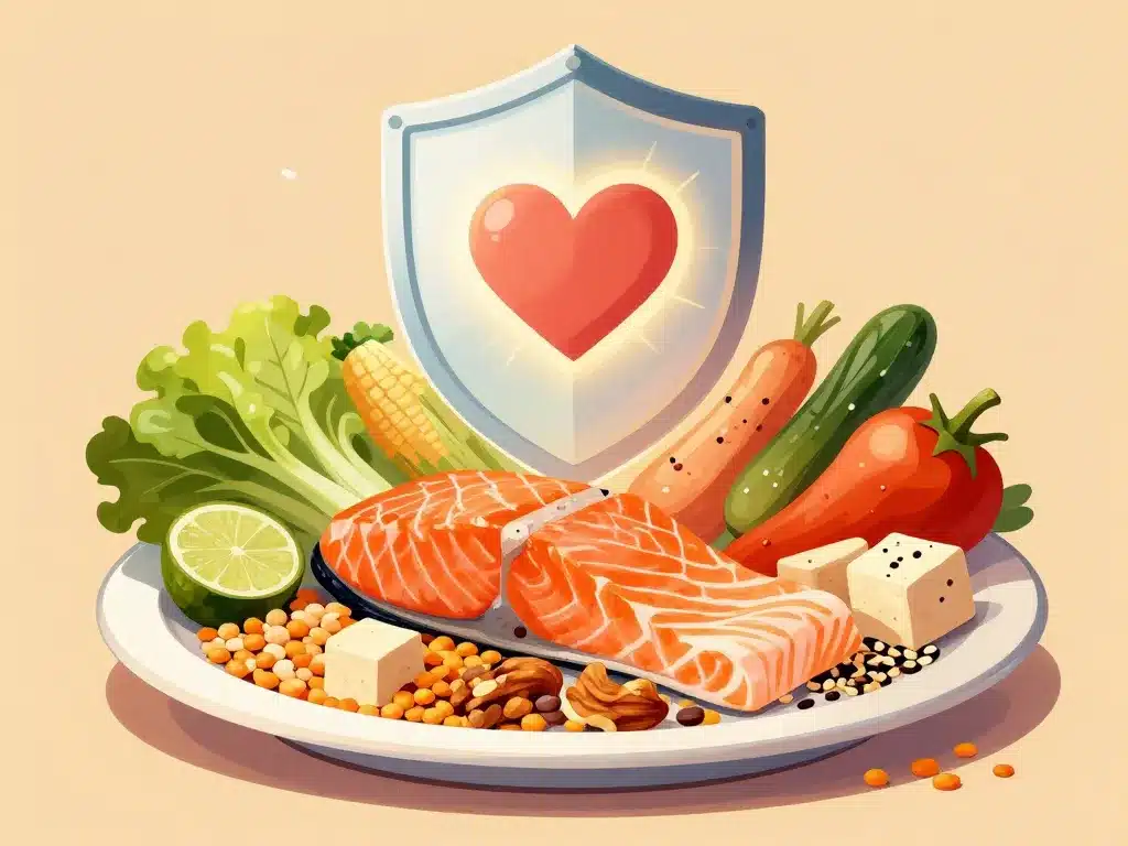 proteine dangereux pour le cœur, assiette équilibrée cardioprotectrice avec protéines saines