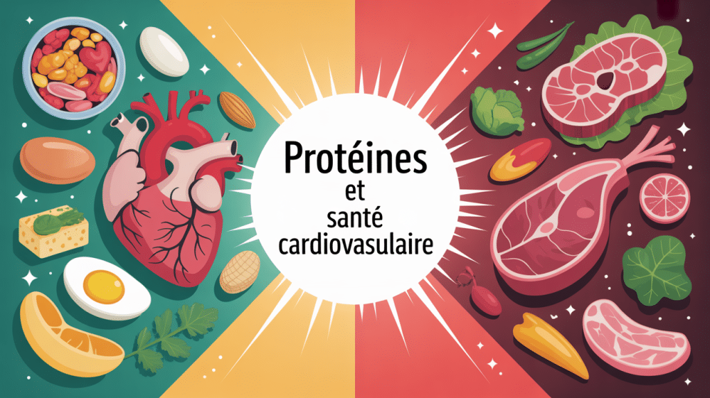 proteine dangereux pour le cœur, aliments bons et mauvais, illustration vectorielle