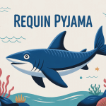 illustration requins pyjama rayures habitat rocheux