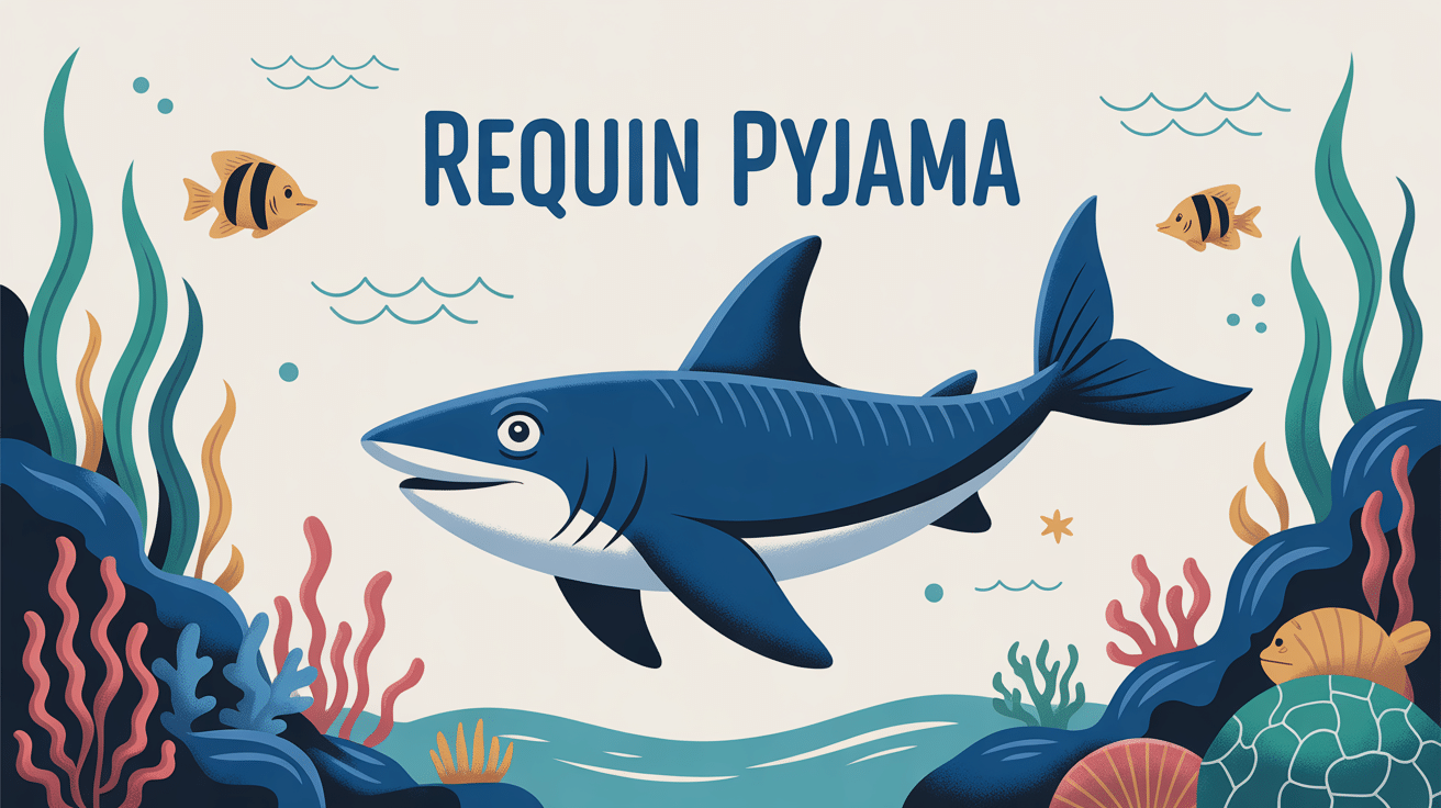 illustration requins pyjama rayures habitat rocheux