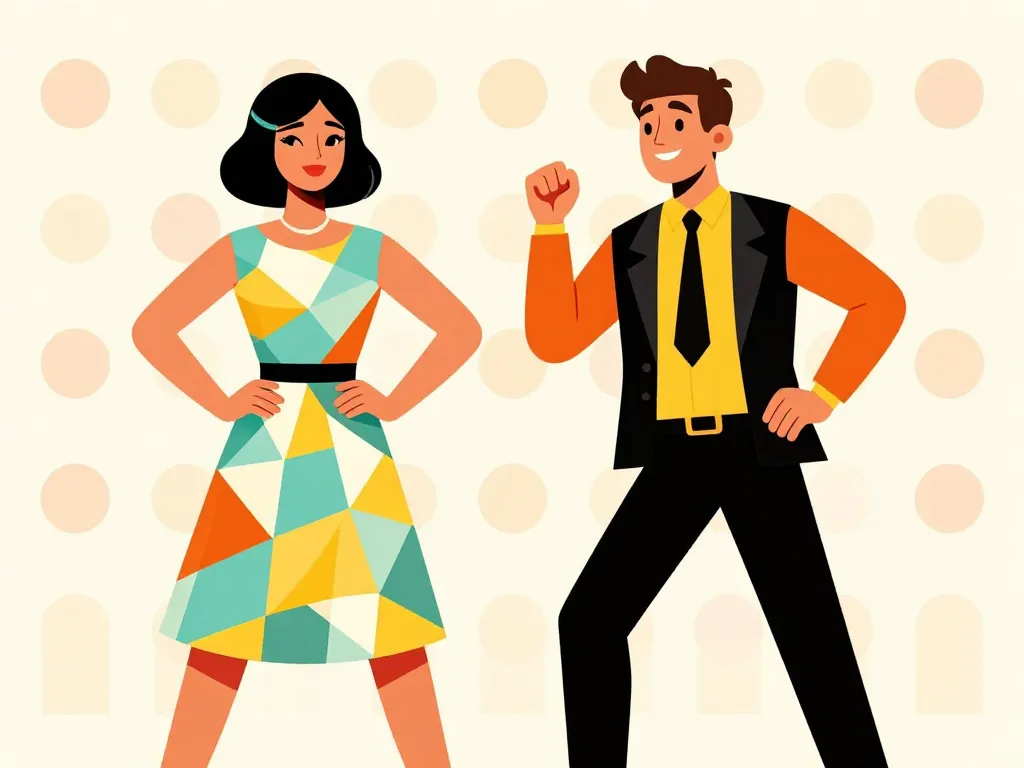 scene robe année 60 contraste retro et déguisement