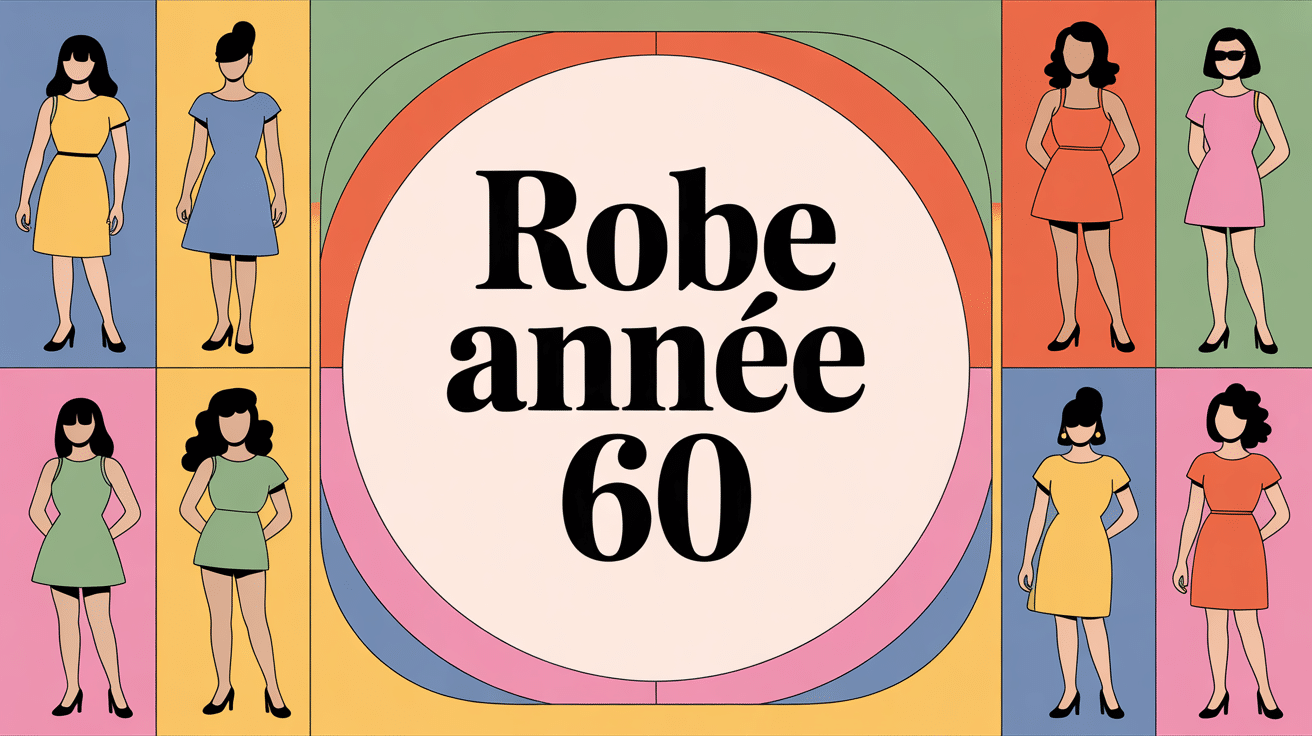 illustration robe année 60 style retro pop couleurs