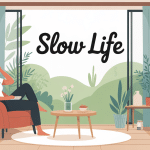 slow life personne détendue intérieur lumineux plantes