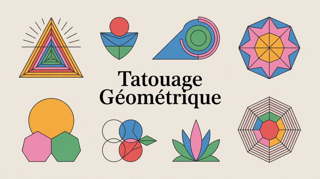 illustration moderne tatouage géométrique lignes nettes