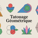 illustration moderne tatouage géométrique lignes nettes