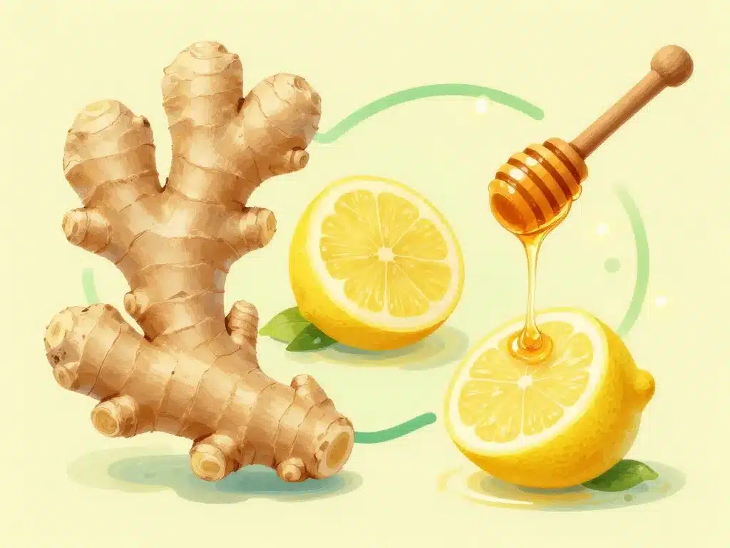 tisane gingembre citron miel bienfaits origines illustration symbolique