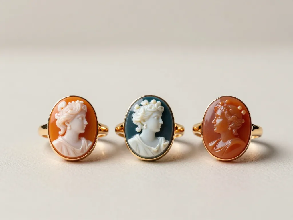 Comparatif bagues camées coquille pierre résine