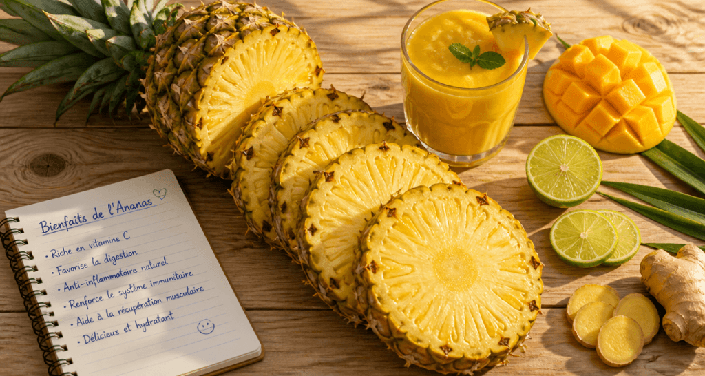 10 bienfaits de l ananas en tranches et smoothie