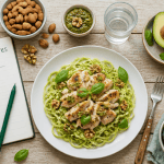 aliments pauvre en glucide sur table rustique