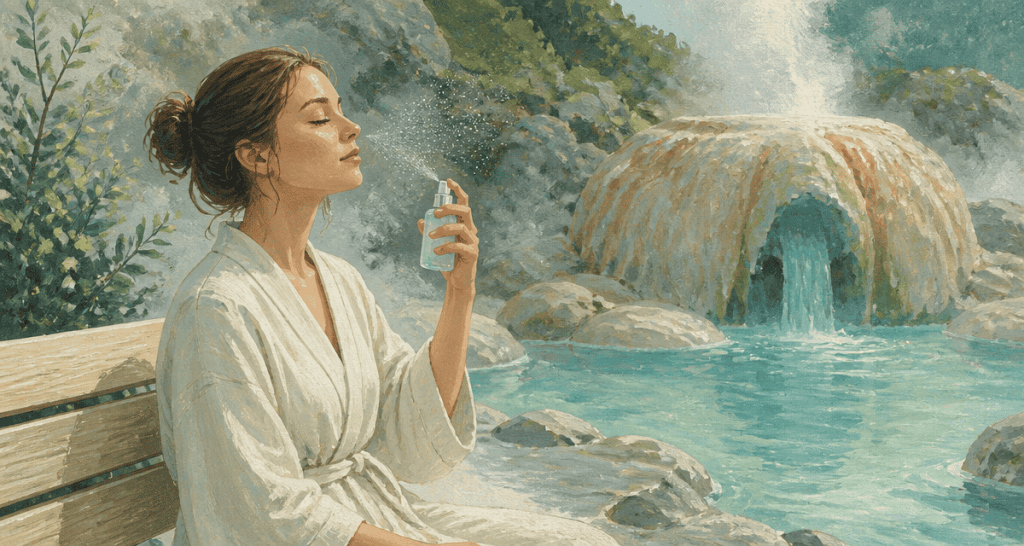 Bienfaits eau thermale application visage spa