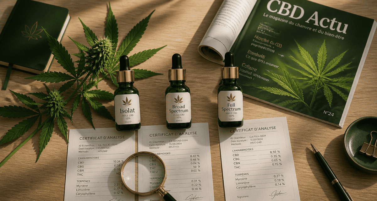 CBD Actu huiles CBD analyse bureau