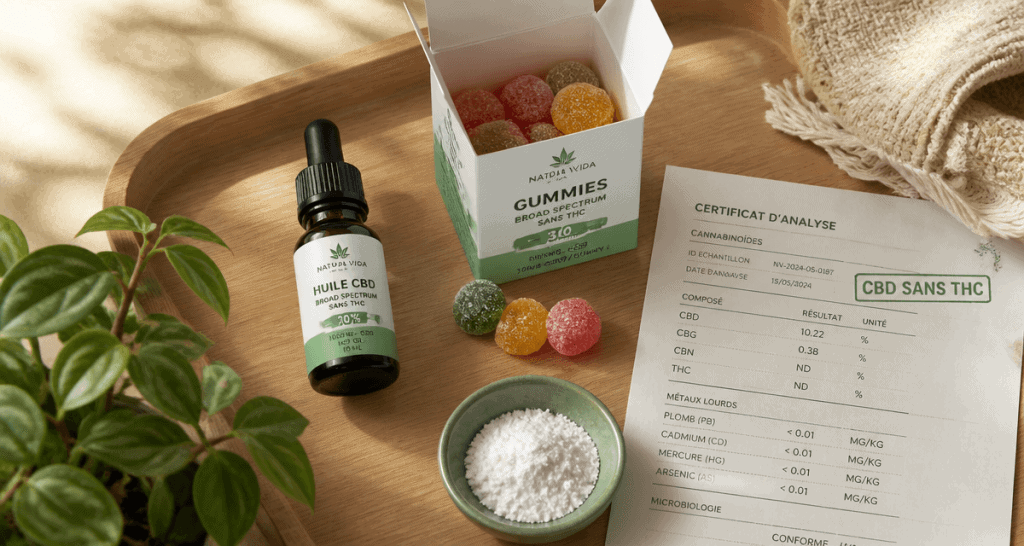 cbd sans thc huile isolat broad spectrum gummies
