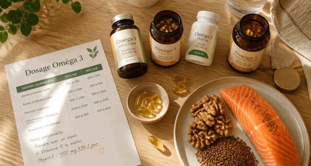 combien de gelule omega 3 par jour flacons et aliments