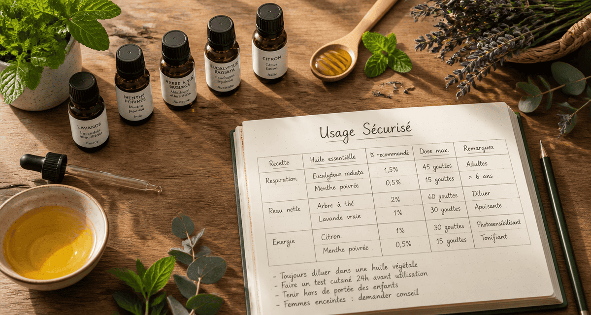 comment utiliser une huile essentielle dilution sur table