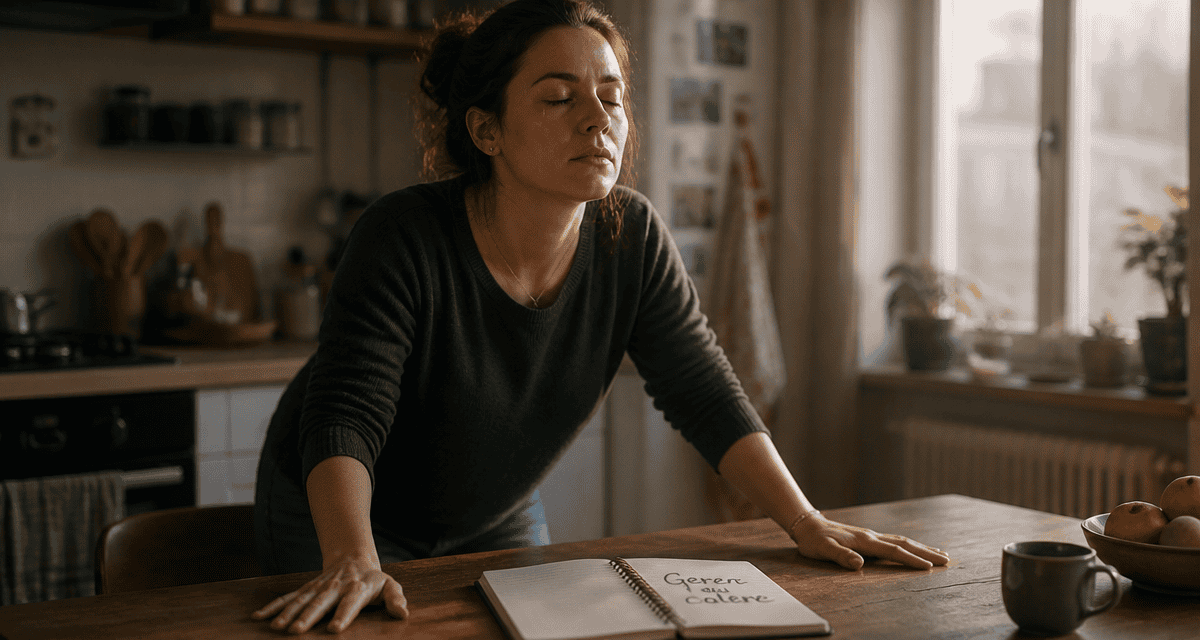 gérer sa colère femme respiration cuisine