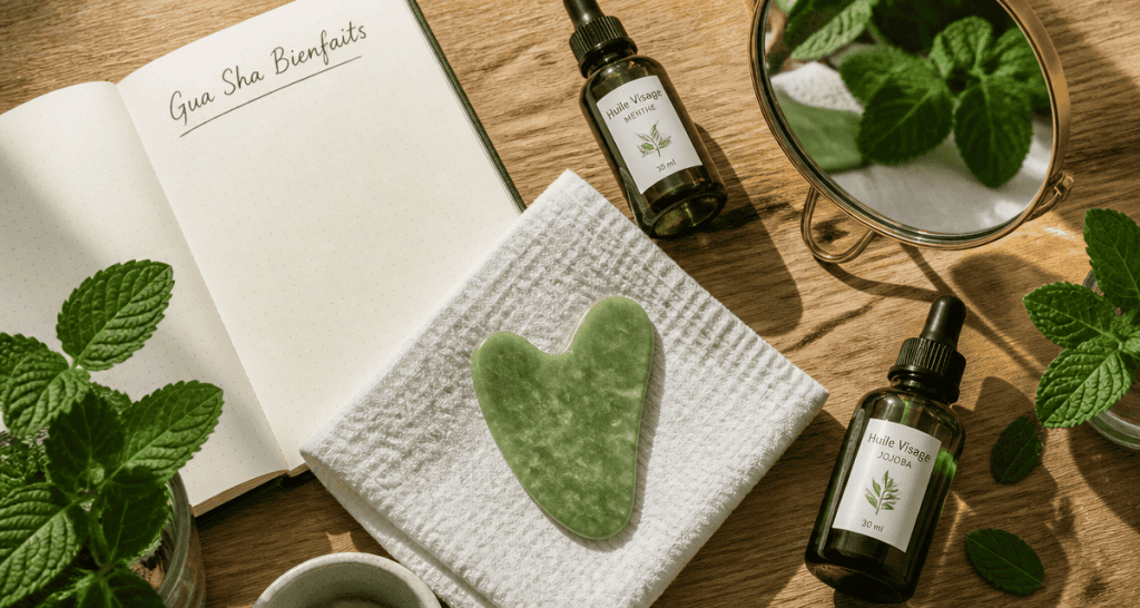 gua sha bienfaits pierre de jade et huiles