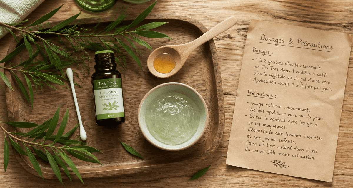 huile essentielle tea tree utilisation flacon dosage précautions