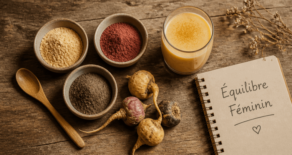 maca pour les femmes bols poudres racines