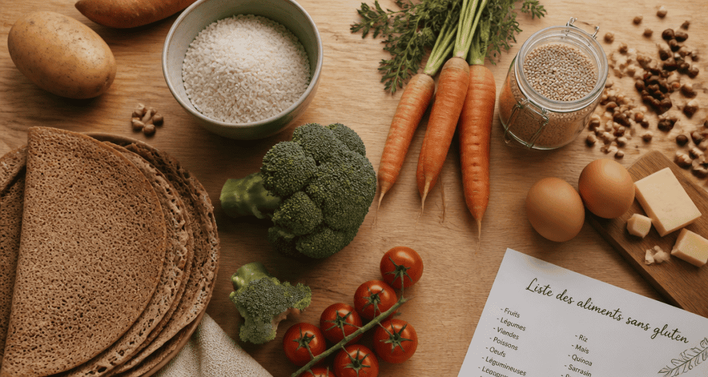 quel sont les aliment sans gluten sur un plan de travail