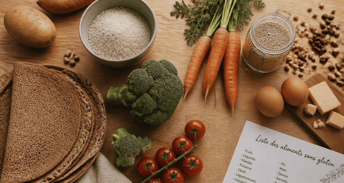quel sont les aliment sans gluten sur un plan de travail