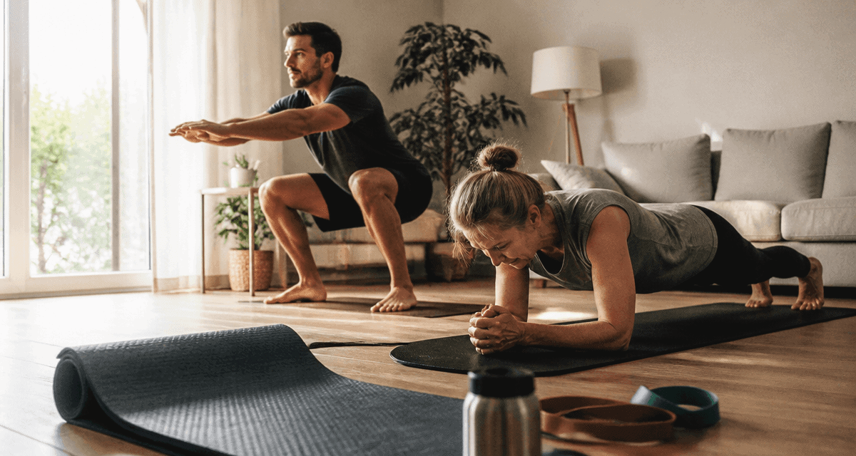 seance de renforcement musculaire squat planche maison