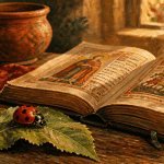 signification coccinelle sur feuille et livre