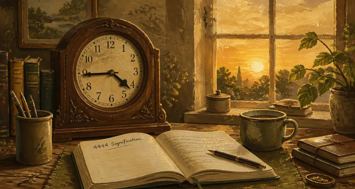 4444 signification horloge carnet matin