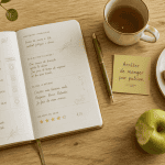 comment arreter de manger vue table carnet biscuits pomme