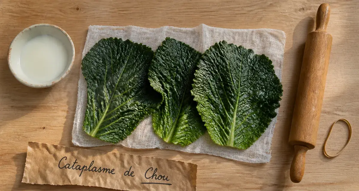 Feuille de chou remede de grand-mere : cataplasme naturel pour douleurs et inflammations
