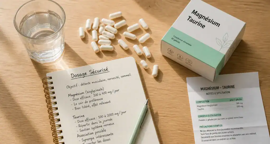 magnesium et taurine effets secondaires gélules et dosage