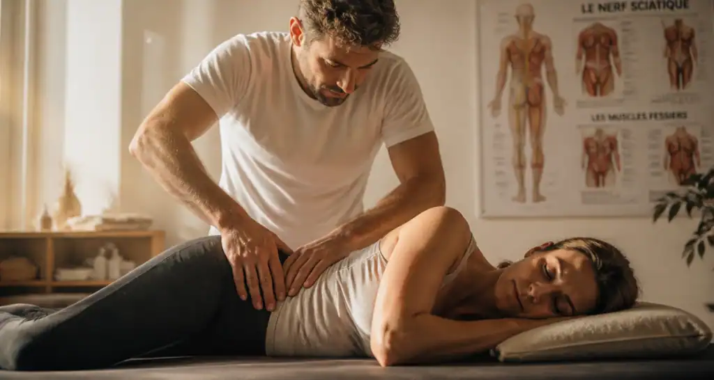 Massage nerf sciatique bas du dos