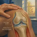 Osteophytose genou coupe articulation bec de perroquet