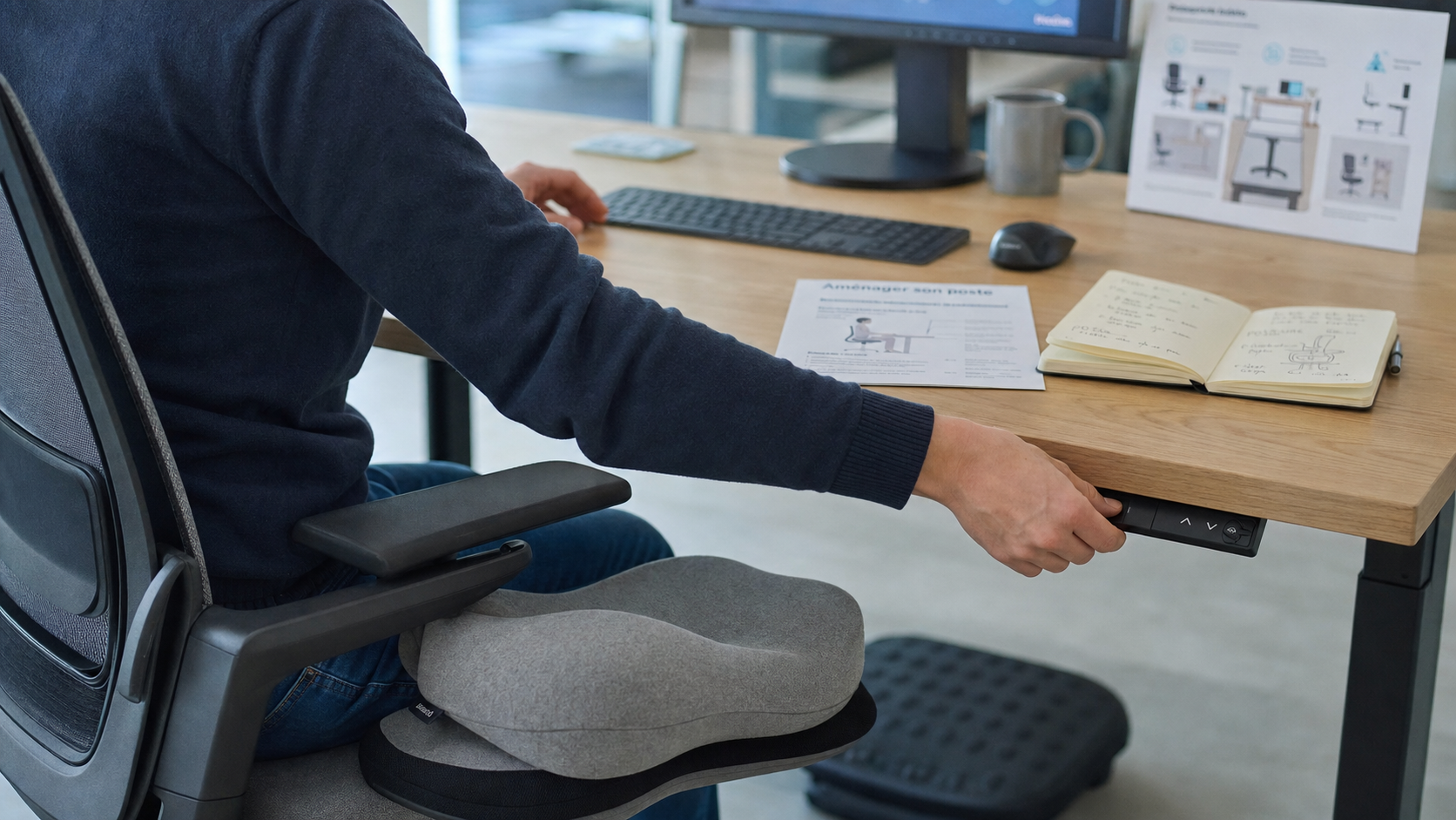 Peut on travailler avec une sacro-iliite : coussin SI et poste réglable au bureau