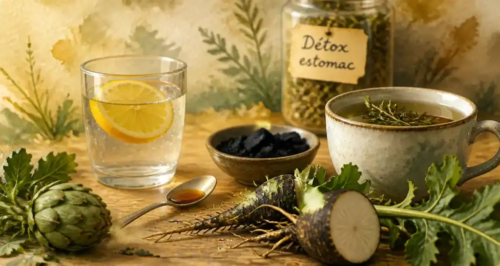 Remede de grand mere pour nettoyer l estomac : eau tiède citron et charbon activé