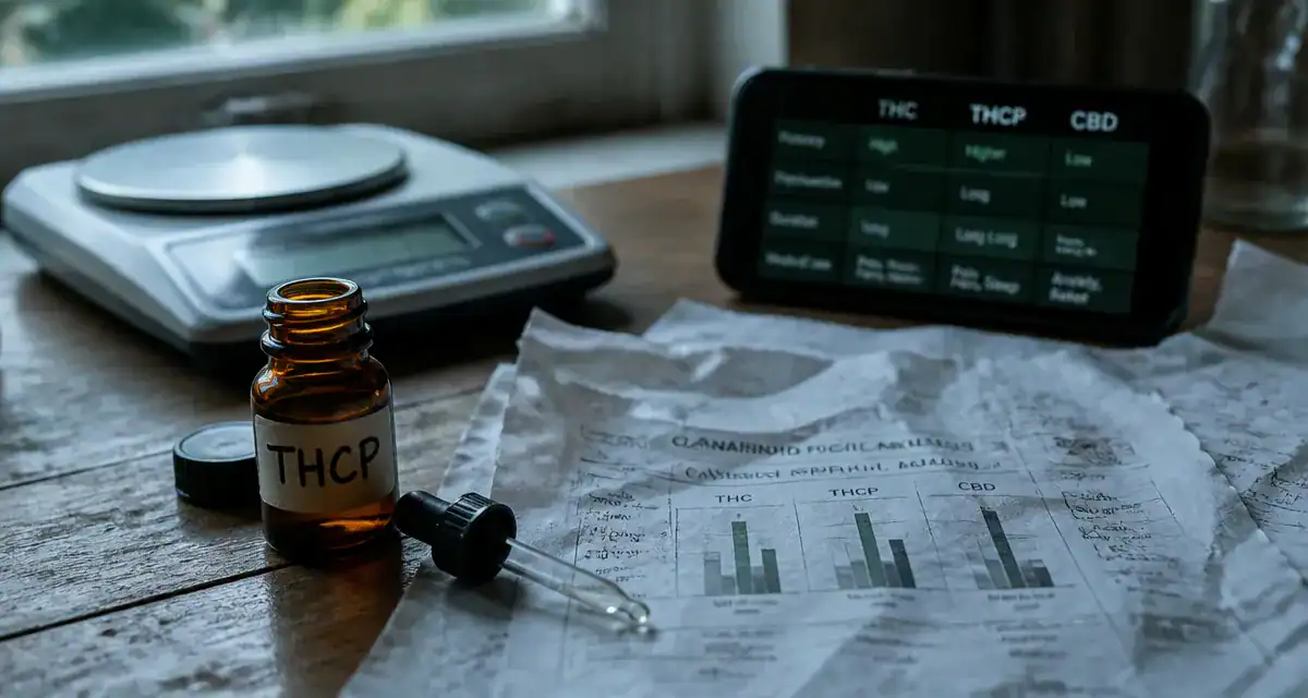 THCP avis : flacon et pipette en labo, effets et risques