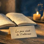 Citations bouddhisme : paix intérieure, carnet de méditation et thé