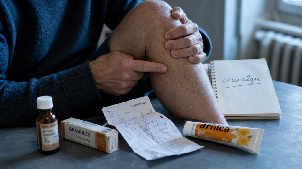 Cruralgie homeopathie : Colocynthis, Kalmia et signes à consulter