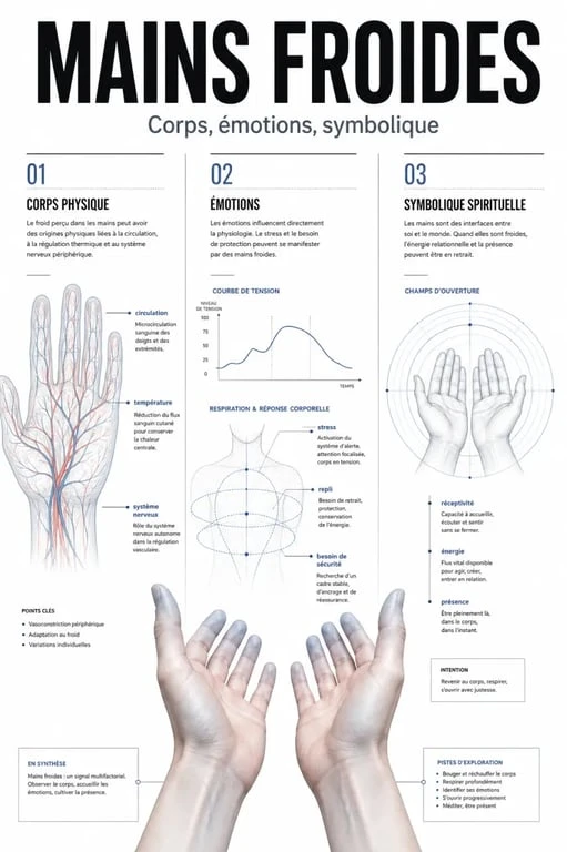 Mains froides signification spirituelle : illustration des lectures physique, émotionnelle et spirituelle