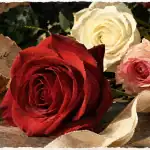 la symbolique de la rose : roses rouges et blanches